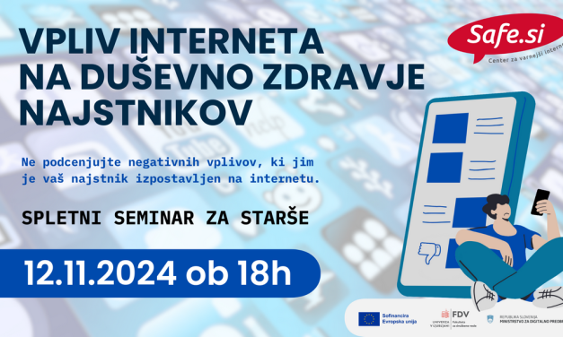 Brezplačni spletni seminar: Vpliv interneta na duševno zdravje najstnikov